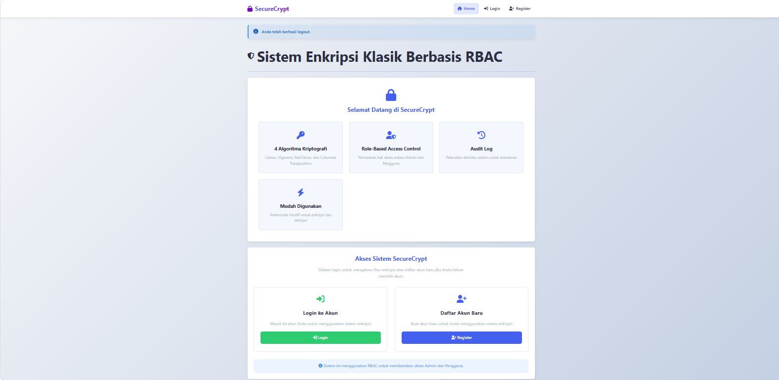 SecureCrypt - Sistem Enkripsi